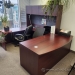 Links Mahogany Bow Front U Suite Office Desk w/ Overhead Storage